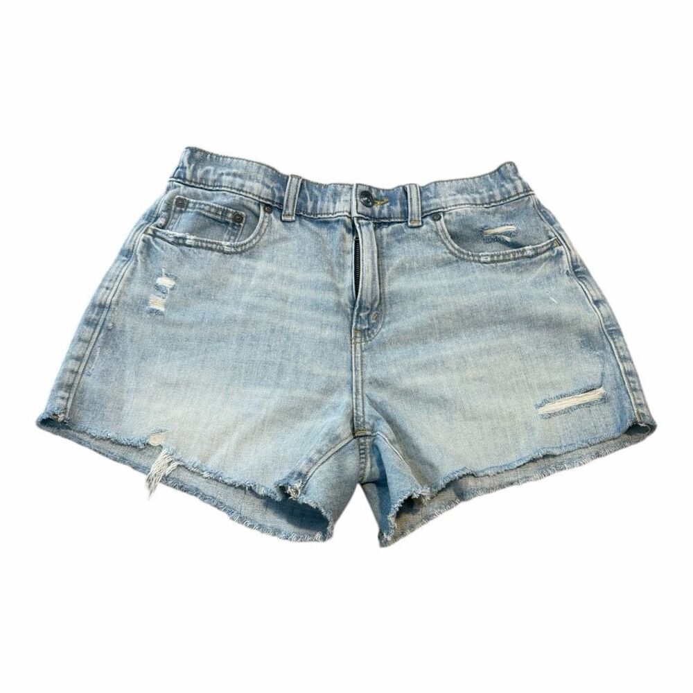 AERIE Women’s Light Wash Daydream Distressed Denim Shorts Size Medium - Picture 2 of 6